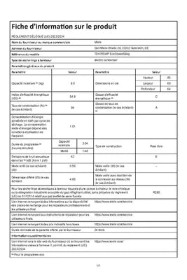 Sèche-linge pompe à chaleur Miele TEH 785 WP