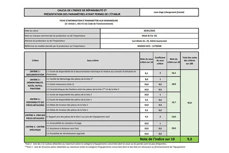 Lave-linge hublot Miele WSB 363 WCS