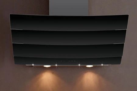 Hotte Aspirante décorative murale Silverline inclinée 90cm 577m3/h noir h20390 009