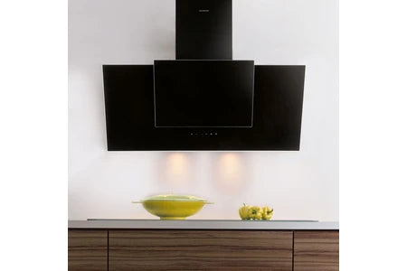 Hotte décorative murale Silverline Hotte cuisine murale OLI noire 90 cm