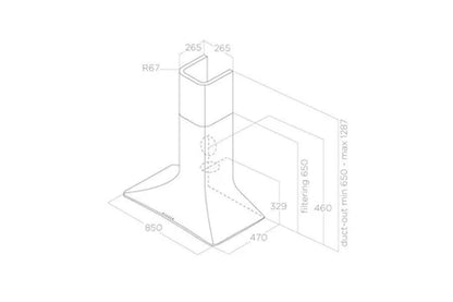 Groupe filtrant Elica Hotte cuisine murale SWEET blanc - version extraction