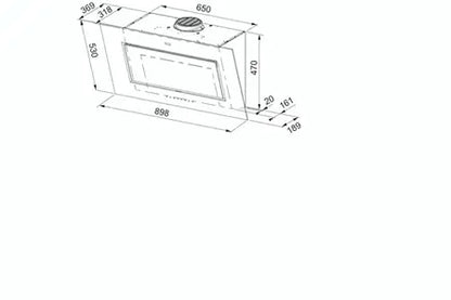Hotte sans moteur / moteur Roblin Capsule 900 VERRE Noir Sans moteur - 6411102