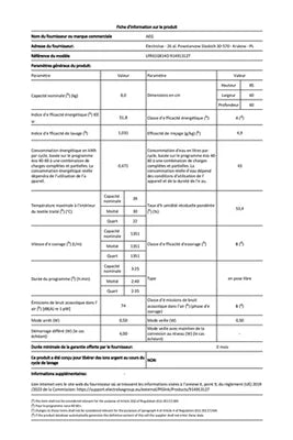 Lave-linge hublot Aeg LFR61G814O