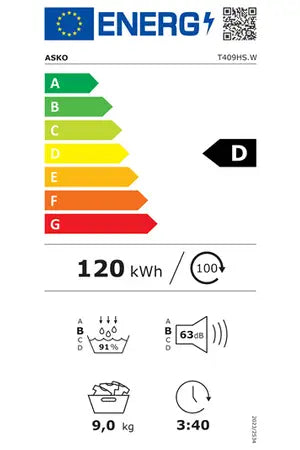 Sèche-linge pompe à chaleur Asko T 409HSW